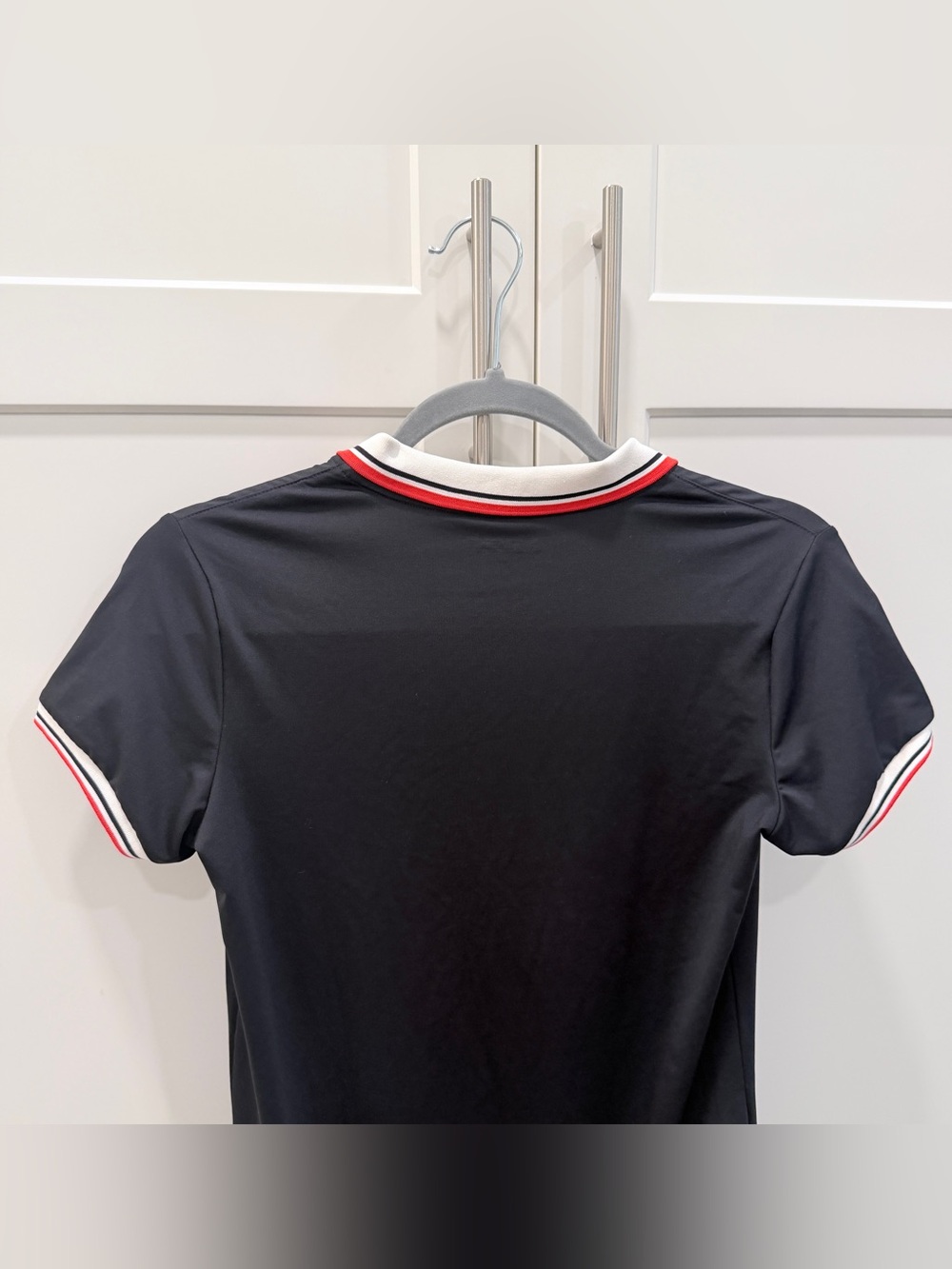 FILA Women Polo Tennis Dress Black Pleated Hem Red White Logo Size 160/Small - Picture 9 of 14